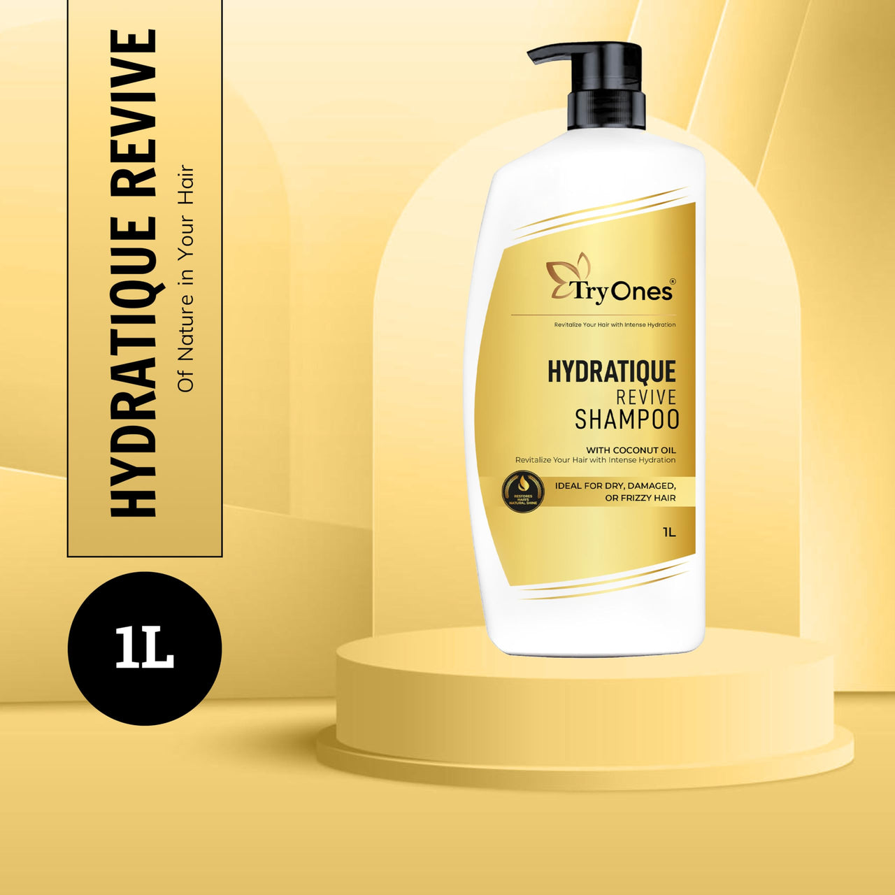 TryOnes Coconut Oil Hydrating Shampoo,Soften & Strengthen Hair 1000ml For Mens & Womens