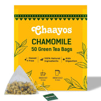 Chaayos Chamomile Tea - 25 Chamomile Green Tea Bags | Chamomile And Green Tea Leaves | Contains Pure Chamomile Flowers | Rich In Antioxidants | Whole Leaf Tea - 150 Gm