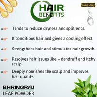 INDUS VALLEY Bio Organic Natural And Pure Bhringraj Powder | Eclipta alba with Herbal Henna Powder Set of 2 for Hair Care - (100g*3 =300g)