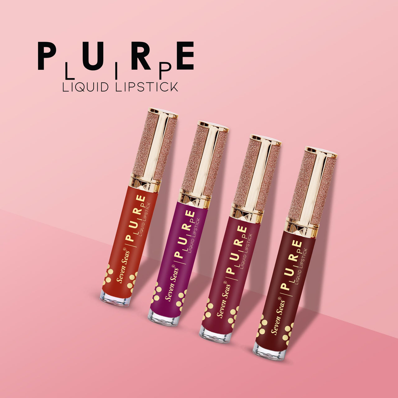 Seven Seas Pure Liquid Lipstick, Matte Finish, Purple (Monza 1, 7ml)