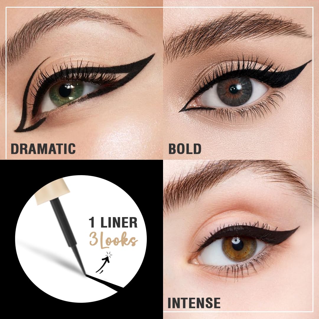 Glamveda Super Matte Liquid Eyeliner – Black, Smudge-Proof, Waterproof, Quick Drying | 24-Hour Long Stay | Smooth Application | Bold, Clean, Smudge-Free Look