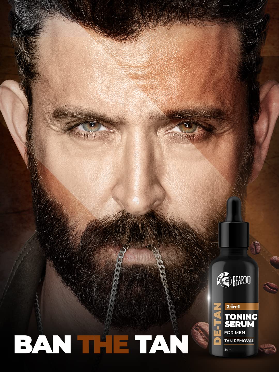 Beardo 2-in-1 Detan Serum + Toner For Men, 30ml | Face Serum For Men | De tan Serum with AHA & Plant Collagen | Brightens Complexion, Removes Dead Skin