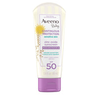 Aveeno Baby Continuous Protection Zinc Oxide Mineral Sunscreen Lotion for Sensitive Skin with, 88ml