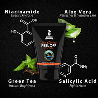 Muuchstac Sea Breeze Peel Off Mask For Men | Blackhead, Acne & Dead Skin Removal Face Pack (80 g)