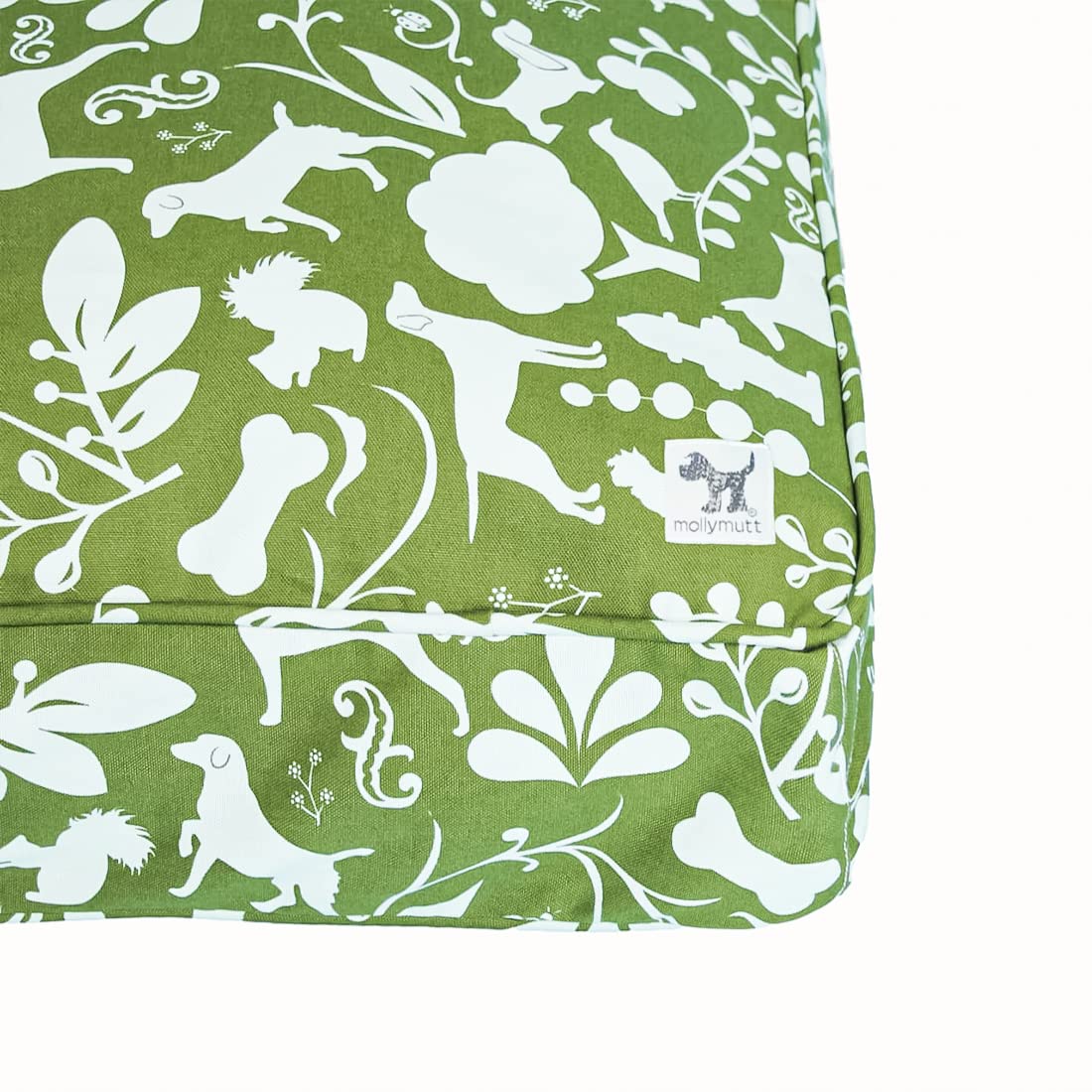 Molly Mutt Medium to Large Dog Bed Cover, Amarillo by Morning, Olive Green & Light Blue 27"x36"x5" 27.0"L x 36.0"W x 5.0"Th