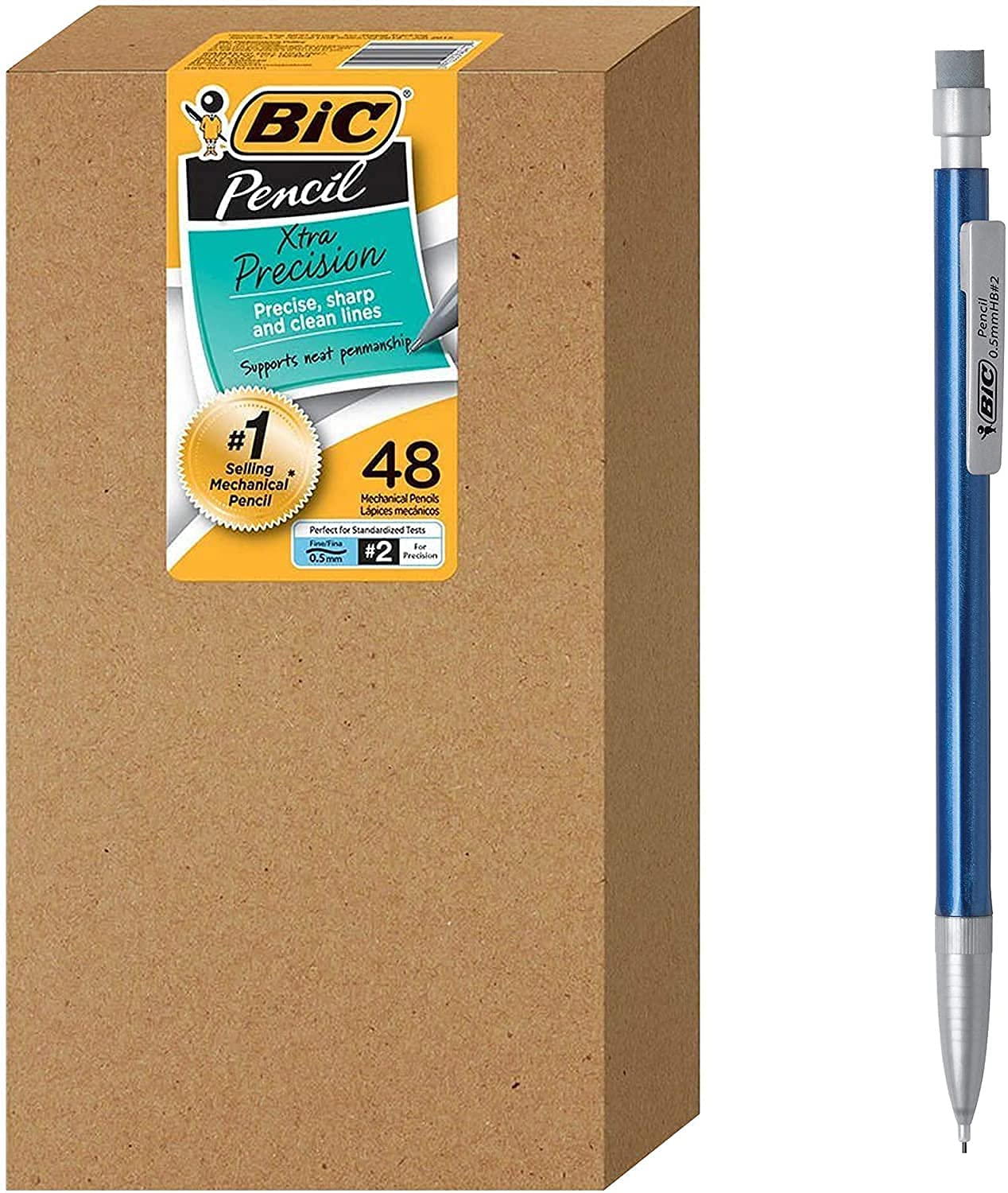 BIC Xtra-Precision Mechanical Pencil, Metallic Barrel, Fine Point (0.5mm), 48-Count 0.5mm 24 Count (Pack of 2)