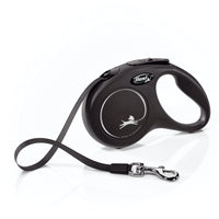 FLEXI New Classic Retractable Dog Leash (Tape), 16 ft, Small, Black Small - 16 ft
