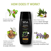 SESA Ayurvedic Hair Oil 200Ml + Ayurvedic Medicinal Shampoo 200Ml Combo Pack Control Hair Fall Nourishes Scalp Help Hair Growth For Men & Women
