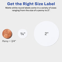 Avery Printable Round Labels with Sure Feed, 3/4