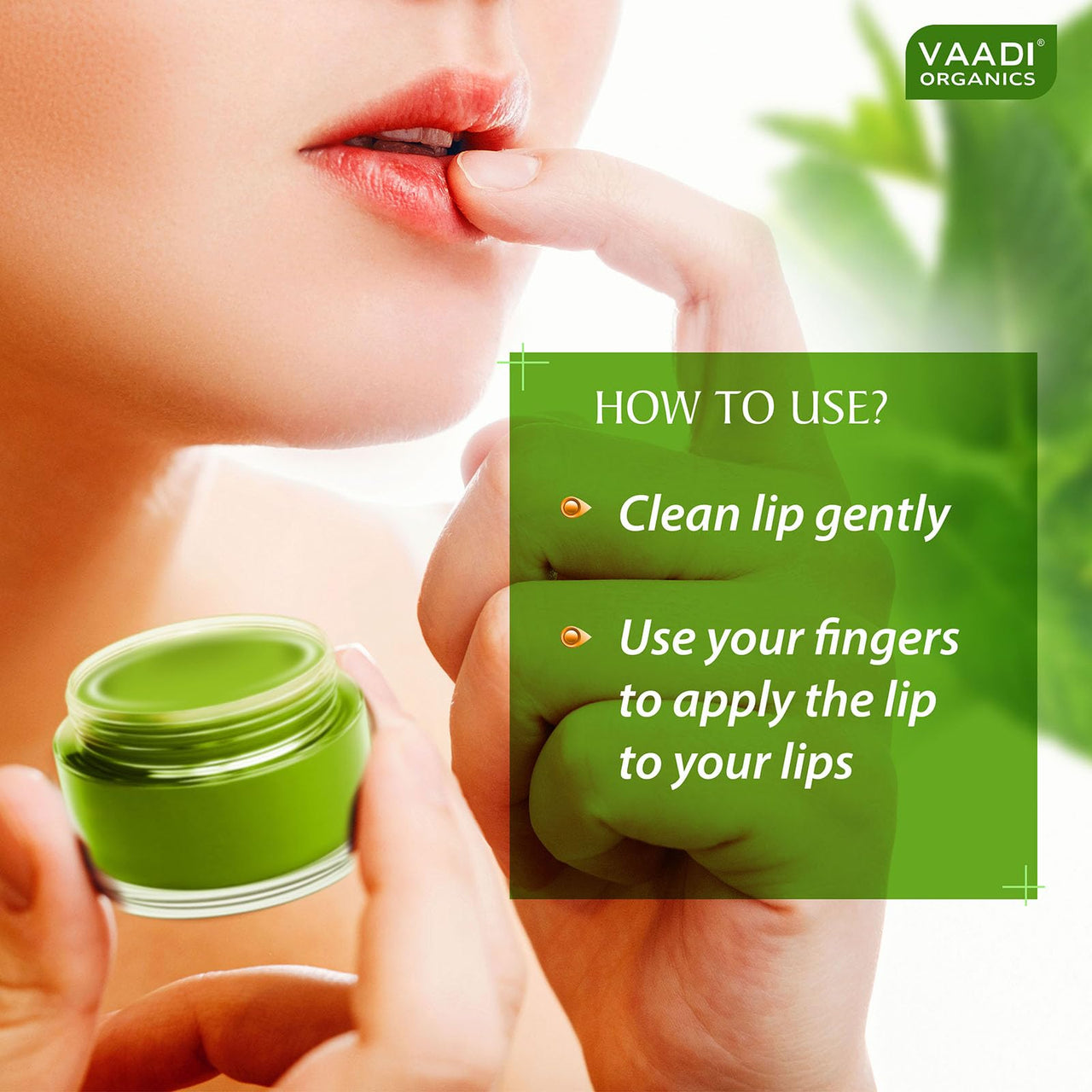 Vaadi Herbals Lip Balm, Mint, 10g