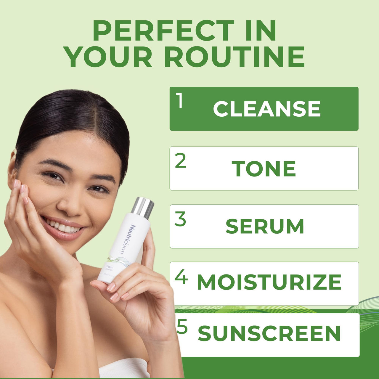 Neutriderm Detox Facial Cleanser,Gentle Exfoliating Face Cleanser With Glycolic Acid&Sodium Pca For Glowing Skin,Ultra Hydrating Facial Wash-Glycolic Acid Face Wash For Normal To Oily Skin-120 Ml