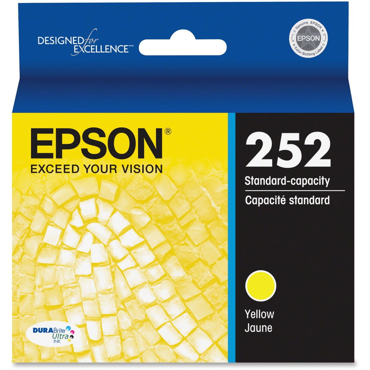 EPSON 252 DURABrite Ultra Ink Standard Capacity Yellow Cartridge (T252420-S) Works with WorkForce WF-3620, WF-3640, WF-7110, WF-7610, WF-7620, WF-7710, WF-7720, WF-7210 1 Count (Pack of 1)