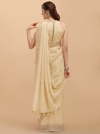 DUNGRANI Women's  Linen Saree With Blouse Piece