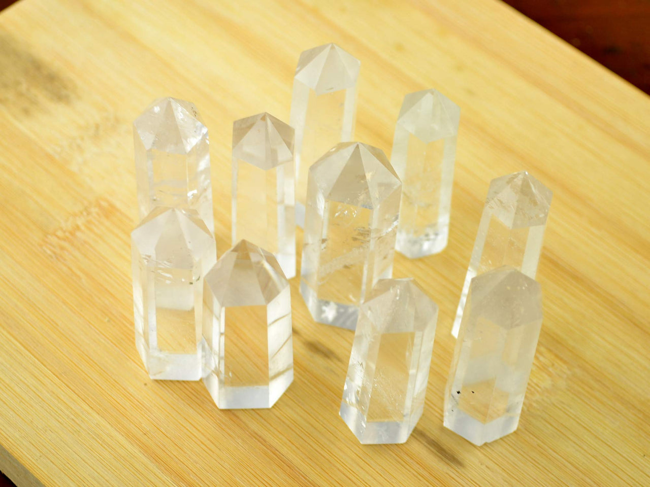 FHNP367 Natural Pink Rose Quartz, Clear Crystal, Black Obsidian Point Wands - 3 inch Healing Crystal 6 Faceted Prism Reiki Chakra Meditation Obelisk Tower Gift - Set of 3 Set of 3(obsidian+clear Quartz+rose Quartz)