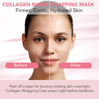 Collagen Night Wrapping Mask,Overnight Collagen Wrapping Mask,Collagen Peel Off Face Mask,Elasticity and Hydration Care,2.53 fl.oz