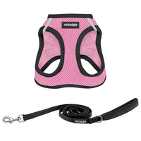 Voyager Step-in Air All Weather Mesh Harness and Reflective Dog 5 ft Leash Combo with Neoprene Handle, for Small, Medium and Large Breed Puppies by Best Pet Supplies - Pink Base, XS Harness Leash Bundle (Pink/Black Trim) XS (Chest: 13 - 14.5