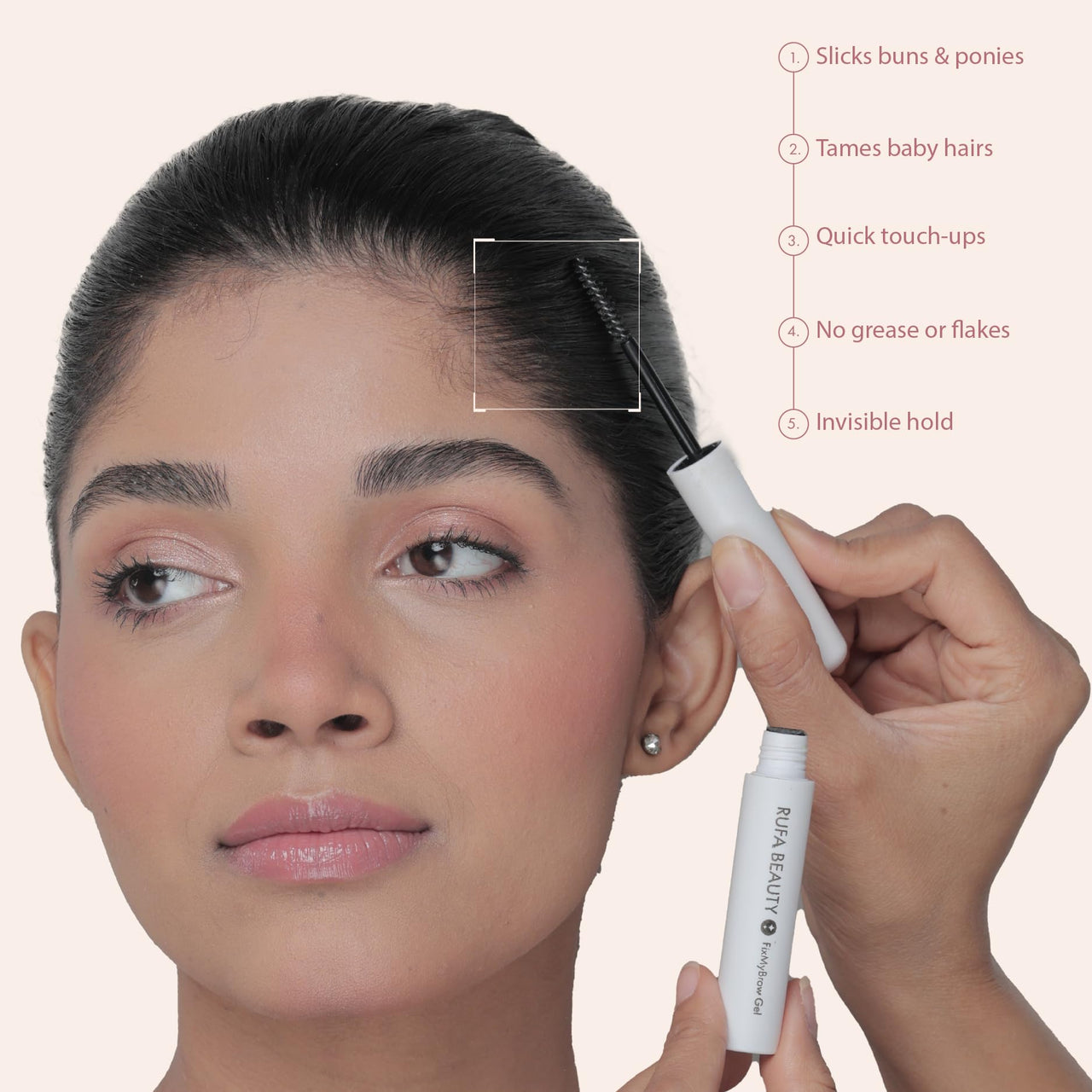 Rufa Beauty FixMyBrow + Hair Gel Clear Strong-Hold Gel for Brows & Flyaway Control | non sticky & non greasy | perfect for everyday use | for sleek bun and lifted eyebrows | eyebrow gel | hair finishing stick | anti frizz baby hair fixer | feathered eyebr