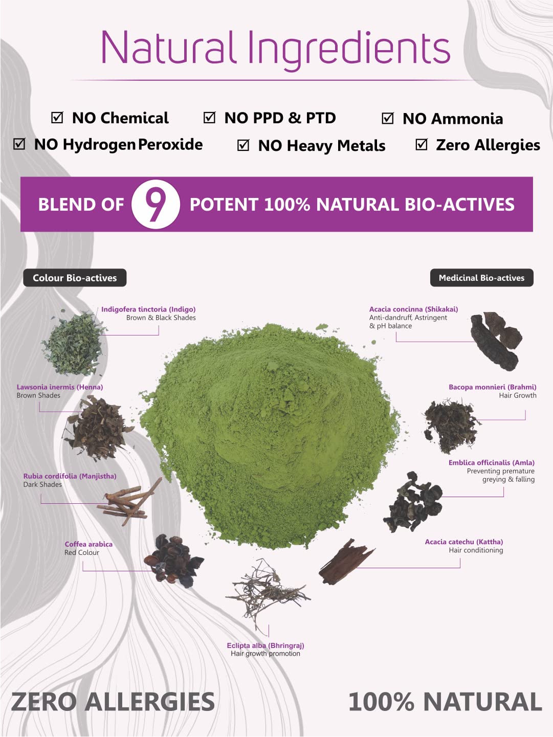 Vegetal Bio Colour - 25g Each | Experience Natural Black Beard Hair Color for Men | Ammonia-Free, PPD-Free, 100% Organic, and Herbal | Safe and Effective Beard Dye| Complete Kit Included