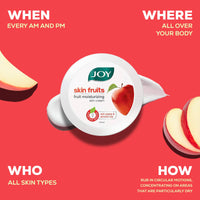 Joy Skin Fruits Moisturizing Skin Cream With Apple, Jojoba & Almond Oil (500ml) | Quick Absorbing & Non Sticky Moisturizer for Face, Hands & Body | For Healthy, Soft & Glowing Skin
