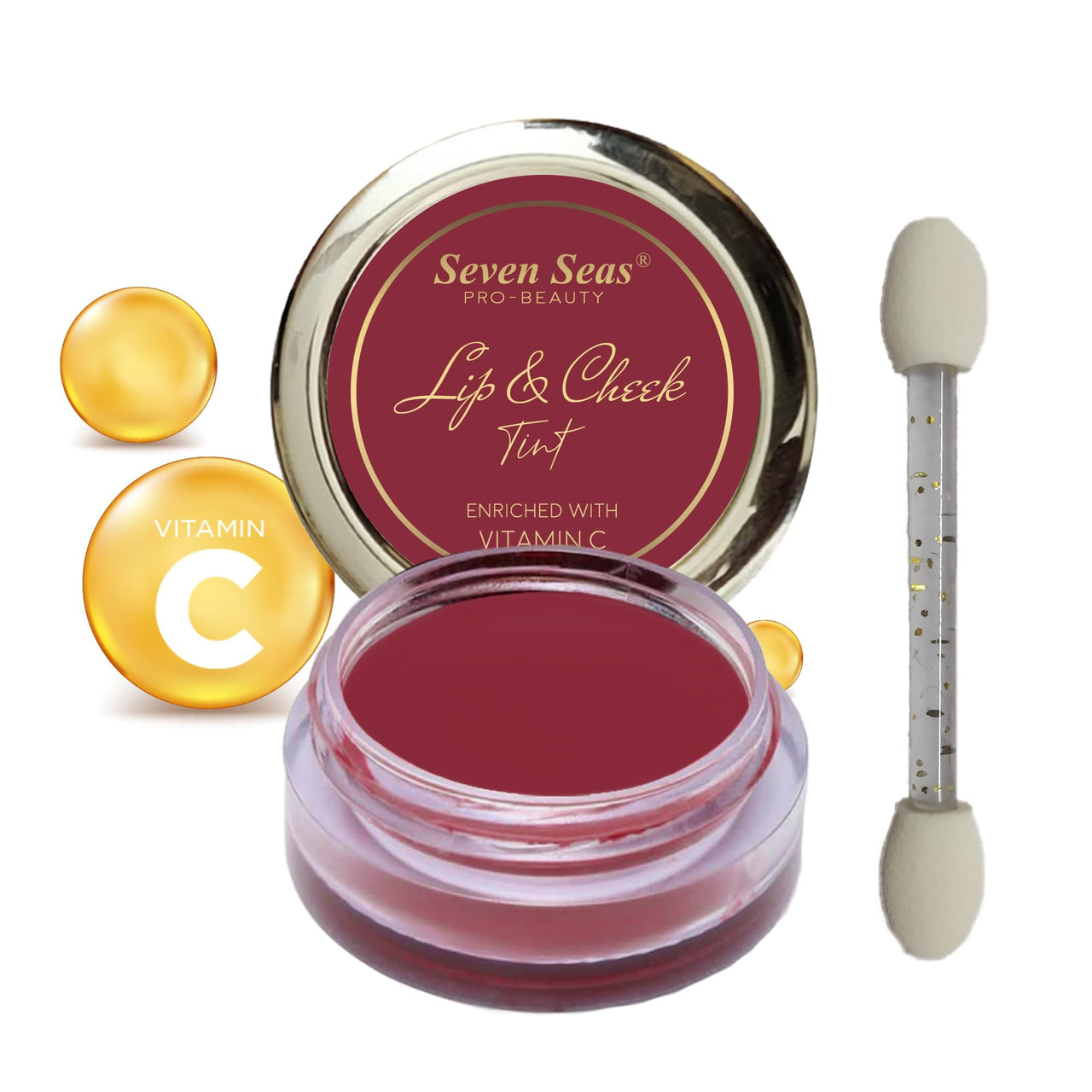 Seven Seas Lips & Cheek Tint Combo Pack of 2 | Matte Natural Blush for Women | Lip Tint with Vitamin E | Nourishing Cheek Tint (Mandy)
