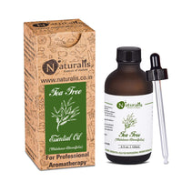 Naturalis Tea Tree Essential Oil - Tea Tree Oil for Hair, Face, Acne, Pimples and Scar - Pure and No Dilution Tea Tree Hair Oil - No Solvents - Ideal for Aromatherapy - 120ml