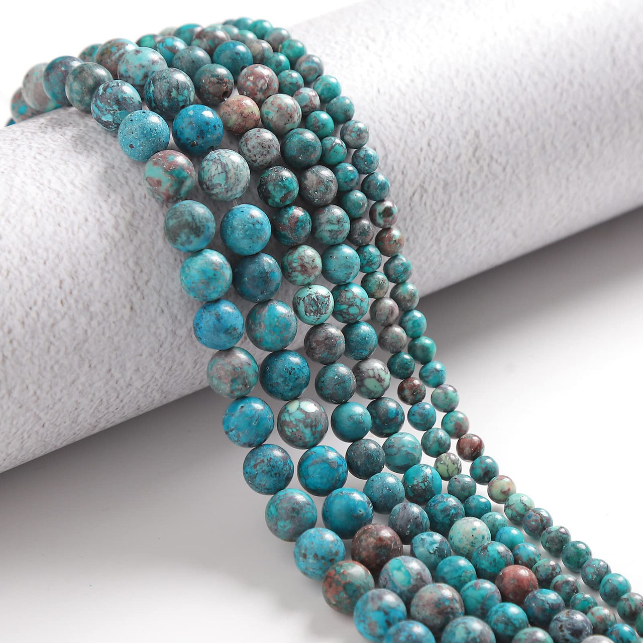 35pcs 10mm Natural Stone Beads American Turquoise Beads Energy Crystal Healing Power Gemstone for Jewelry Making, DIY Bracelet Necklace