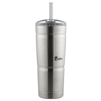 BUBBA BRANDS Envy S Vacuum-Insulated Stainless Steel Tumbler with Lid and Straw, 24oz Reusable Iced Coffee or Water Cup, BPA-Free Travel Tumbler, Steel/Clear