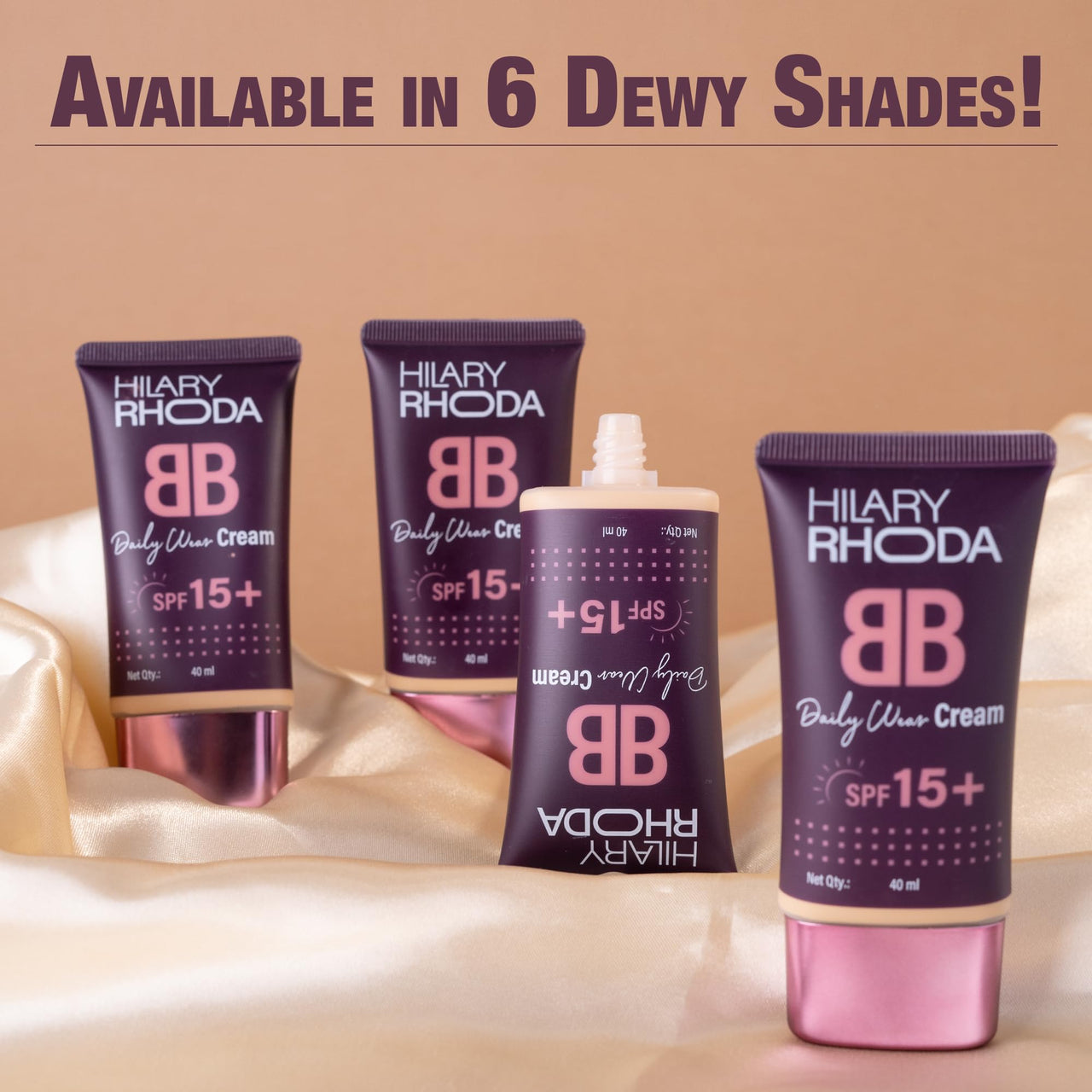 Hilary Rhoda BB Cream with SPF 15 | Infused with Wheat Germ Oil & Jojoba Seed Oil | Weightless Formula | Hides Blemishes, Dark Spots & Pigmentation - 40ml (Fair Ivory - Shade 2)