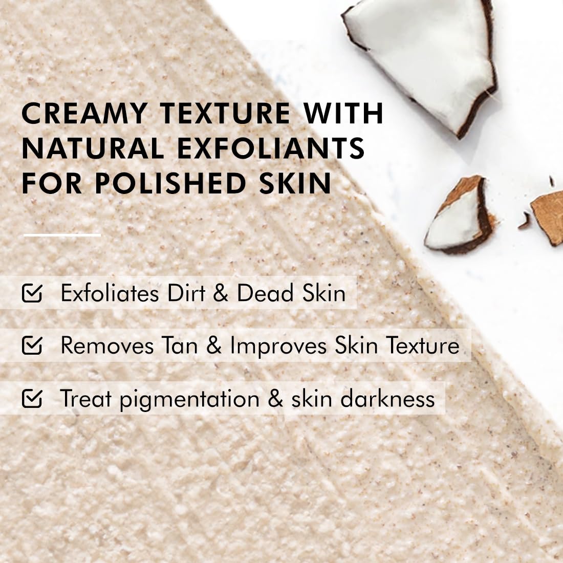 mCaffeine Coconut Cookie Body Scrub for Exfoliation & Tan Removal With Coffee, Milk, Apricot & Shea Butter | Reduce Skin Darkness | Calming Aroma | Glowing Skin for Men & Women - 175g