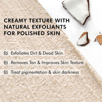 mCaffeine Coconut Cookie Body Scrub for Exfoliation & Tan Removal With Coffee, Milk, Apricot & Shea Butter | Reduce Skin Darkness | Calming Aroma | Glowing Skin for Men & Women - 175g