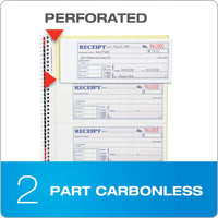 Adams Money and Rent Receipt Book, 2-Part Carbonless, 7-5/8
