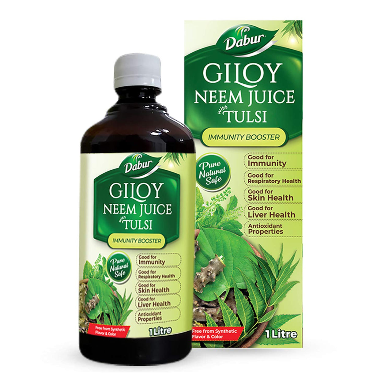Dabur Giloy Neem Tulsi Juice - 1L | Benefit of 3-in-1 Immunity Boosters| With Power of Giloy, Neem and Tulsi | Pure, Natural and 100% Ayurvedic Juice