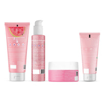 PLIX - THE PLANT FIX Guava & Roses Regime for Bright Skin & Balanced Skin pH| Hydrating Cleanser| 2-in-1 Toner Serum| Smoothie Moisturizer| Invisible Sunscreen Gel With SPF 50+ PA +++| For Men & Women| Pack of 4