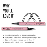 Shryoan Pro-Jet Sleek Black Eyeliner | Intense Black Finish |Quick Dry Formula |24-Hour Smudge-Proof Wear | Ideal for Professional and Everyday Use| 1.25g