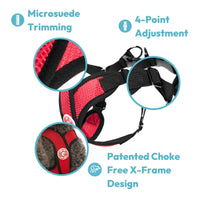 Gooby Comfort X Step in Harness - Blue, Medium - No Pull Small Dog Harness Patented Choke-Free X Frame - Perfect on The Go Dog Harness for Medium Dogs No Pull or Small Dogs for Indoor and Outdoor Use