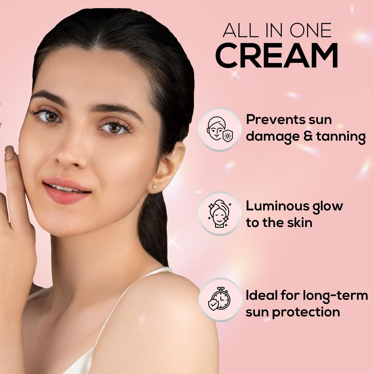 RENEE Lumi Glow Highlighting Sunscreen with SPF 50, Lightweight & Non-Sticky, No White Cast, Protect against UVA-UVB, Radiant Finish, Nourishes skin With Niacinamide and Hyaluronic acid
