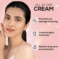 RENEE Lumi Glow Highlighting Sunscreen with SPF 50, Lightweight & Non-Sticky, No White Cast, Protect against UVA-UVB, Radiant Finish, Nourishes skin With Niacinamide and Hyaluronic acid