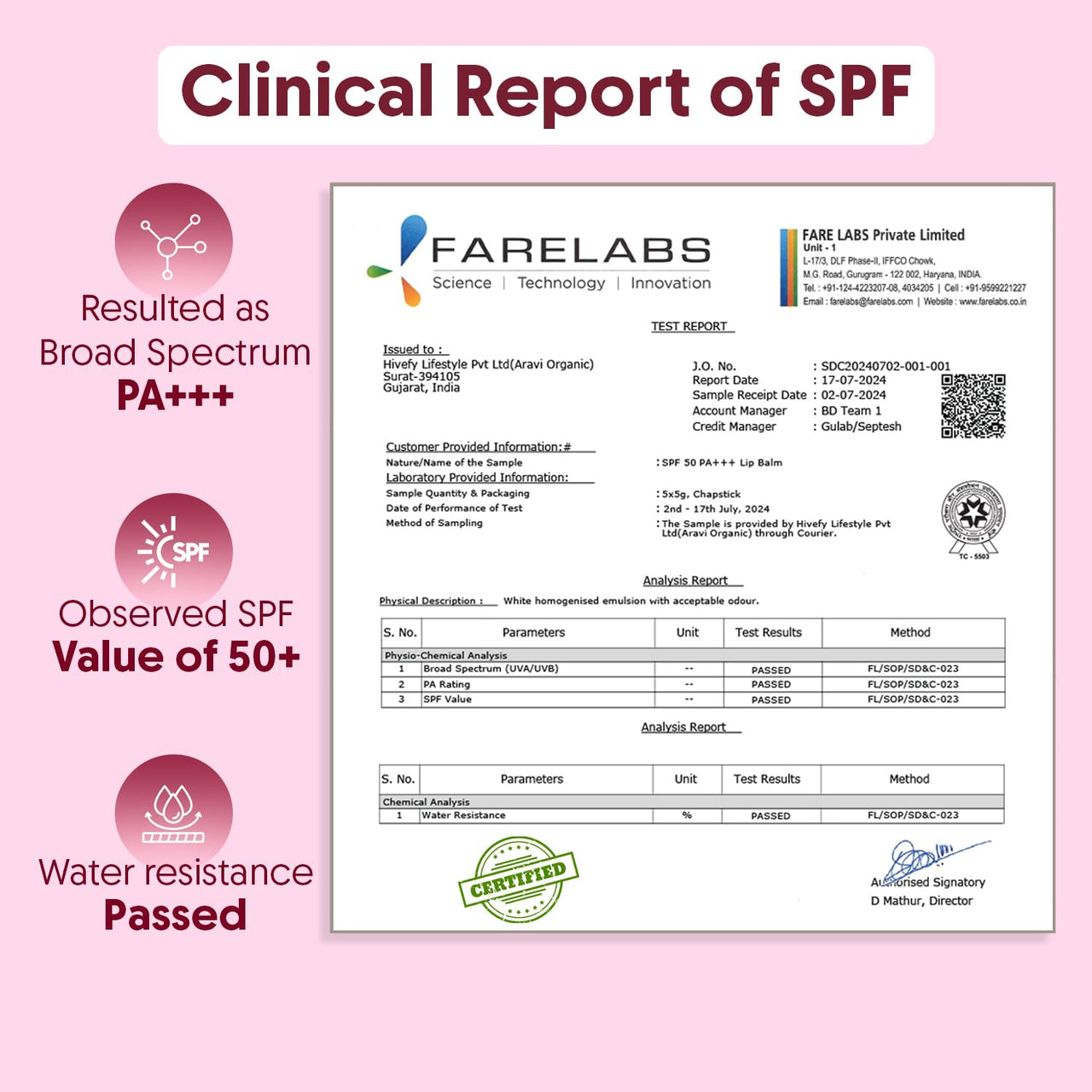 Aravi Organic Beetroot Tinted Lip Balm SPF 50 PA+++ | For Dark & Pigmented Lips | Hydrates Dry & Chapped Lips | Enriched with Kojic Acid, Ceramide, Peptide & Vitamin E | Soft, Glossy Lips for Men & Women | 5g