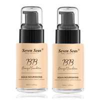 Seven Seas BB Gracefull Foundation | Aqua Nourishing for Face Makeup | Smooth Application | Full Coverage for Women, Pack of 2 (Skin-30ML)