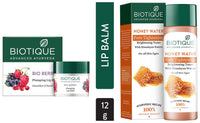 Biotique Bio Berry Plumping Lip Balm Smoothes & Swells Lips, 12G & Biotique Honey Water Pore Tightening Toner, 120ml