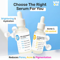 WildOak 2% Alpha Arbutin + 10% Niacinamide Face Serum | Alpha Arbutin is powerful for Pigmentation, Acne Scars & Spot | Niacinamide - Minimises Pores, Hydrates & Reduce Wrinkles & fine lines | 30ml