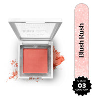 Hilary Rhoda Blush Rush | Highly Pigmented | Silky Smooth Texture | Available in 6 Shades | Matte Finish | Buildable Coverage | Blends Easily & Glides on Smoothly - 6g (Coral Tulip | Shade 03)
