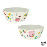 Zak Designs Peppa Pig Kids Dinnerware Set 3 Pieces, Durable and Sustainable Melamine Bamboo Plate, Bowl, and Tumbler are Perfect For Dinner Time With Family (Peppa, Suzy, Zuzu) 8