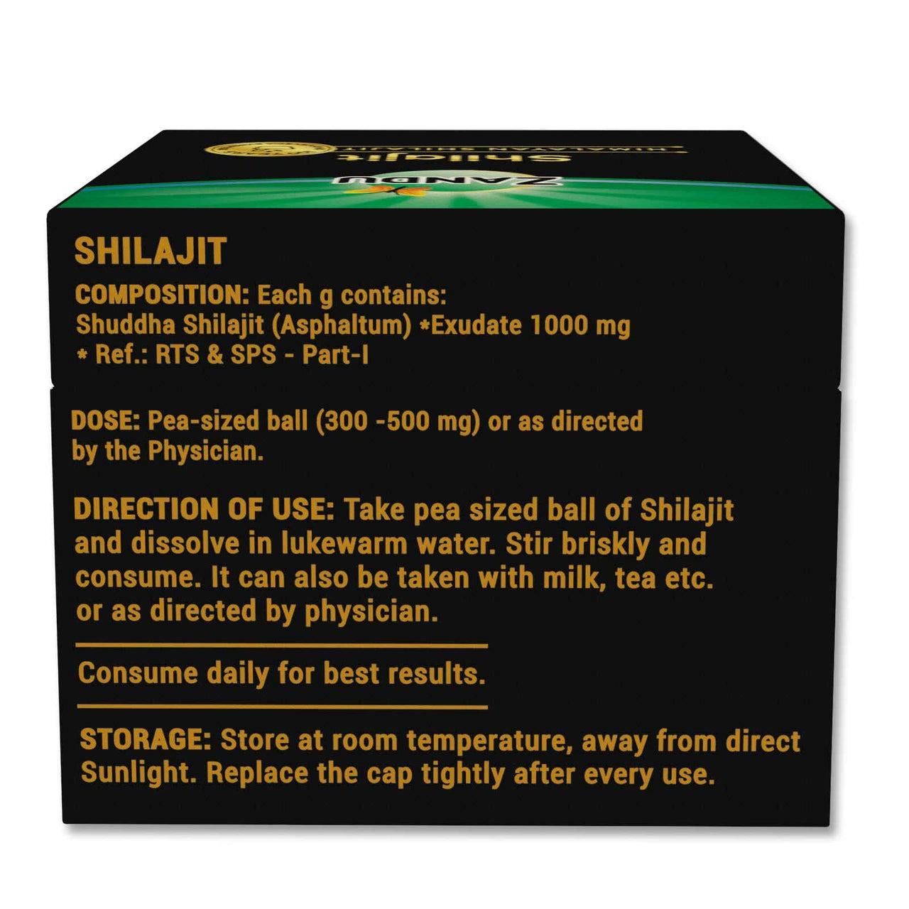 Zandu Pure Himalayan Shilajit Resin, 20g (Pack of 1) | Natural & Ayurvedic| Helps Enhance Strength & Stamina | Maintains Overall Holistic Wellness