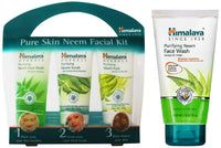 Himalaya Herbals Purifying Neem Face Wash, 150ml & Himalaya Pure Skin Neem Facial Kit (Facewash 50ml, Scrub 50g & Face Pack 50g)
