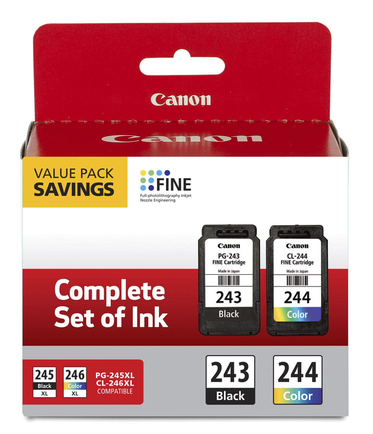 Canon PG-243/ CL-244 Ink Multi pack, Compatible to TR4520, MX492, MG2520, MG2922, TS302 and TS202 Printers Black Pigment Black and Color Ink Cartridge