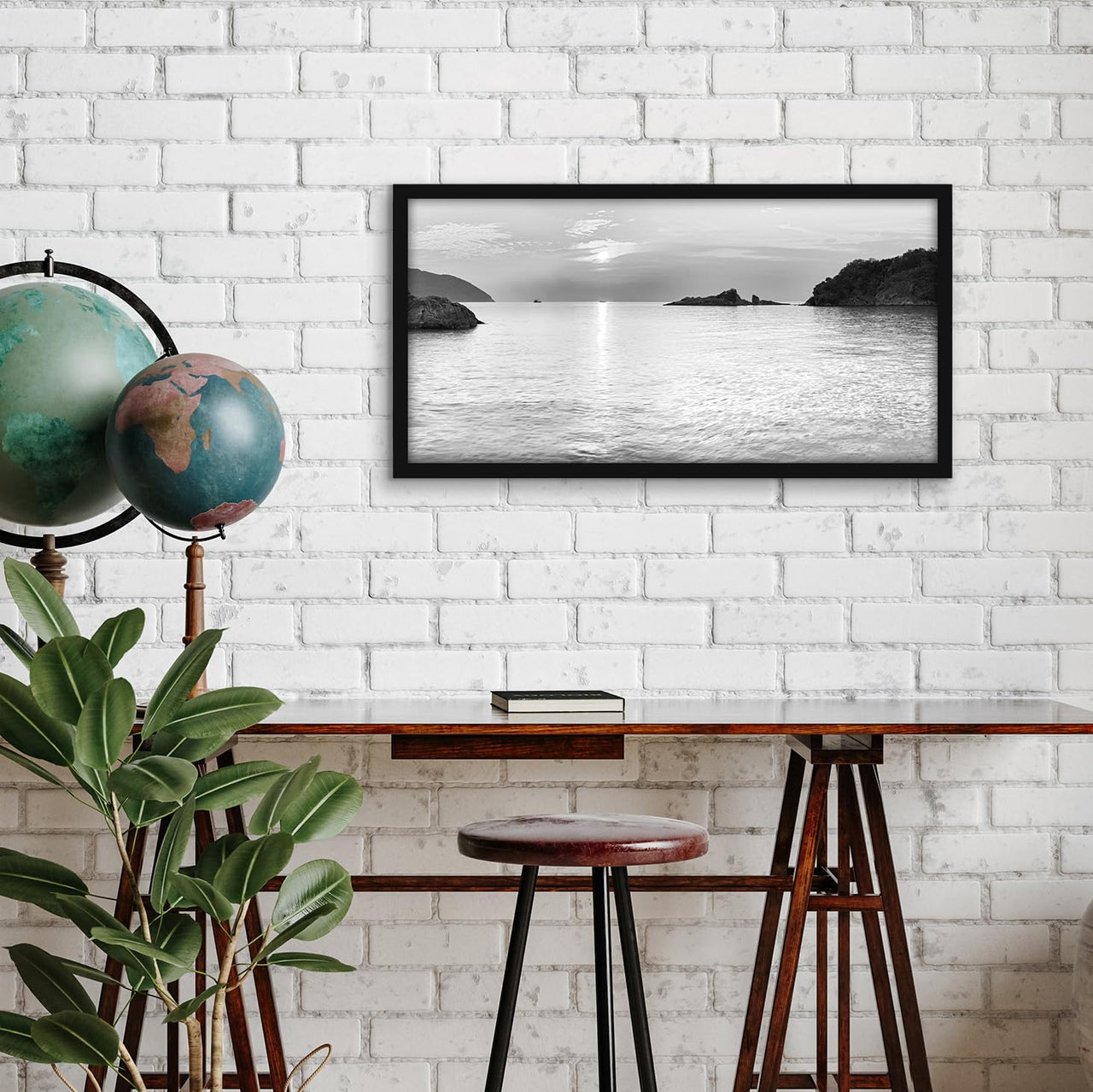 Americanflat 8x16 Poster Frame in Black - Thin Border Photo Frame with Shatter-Resistant Glass, Hanging Hardware, and Built-in Easel for Horizontal or Vertical Display Formats for Wall or Tabletop