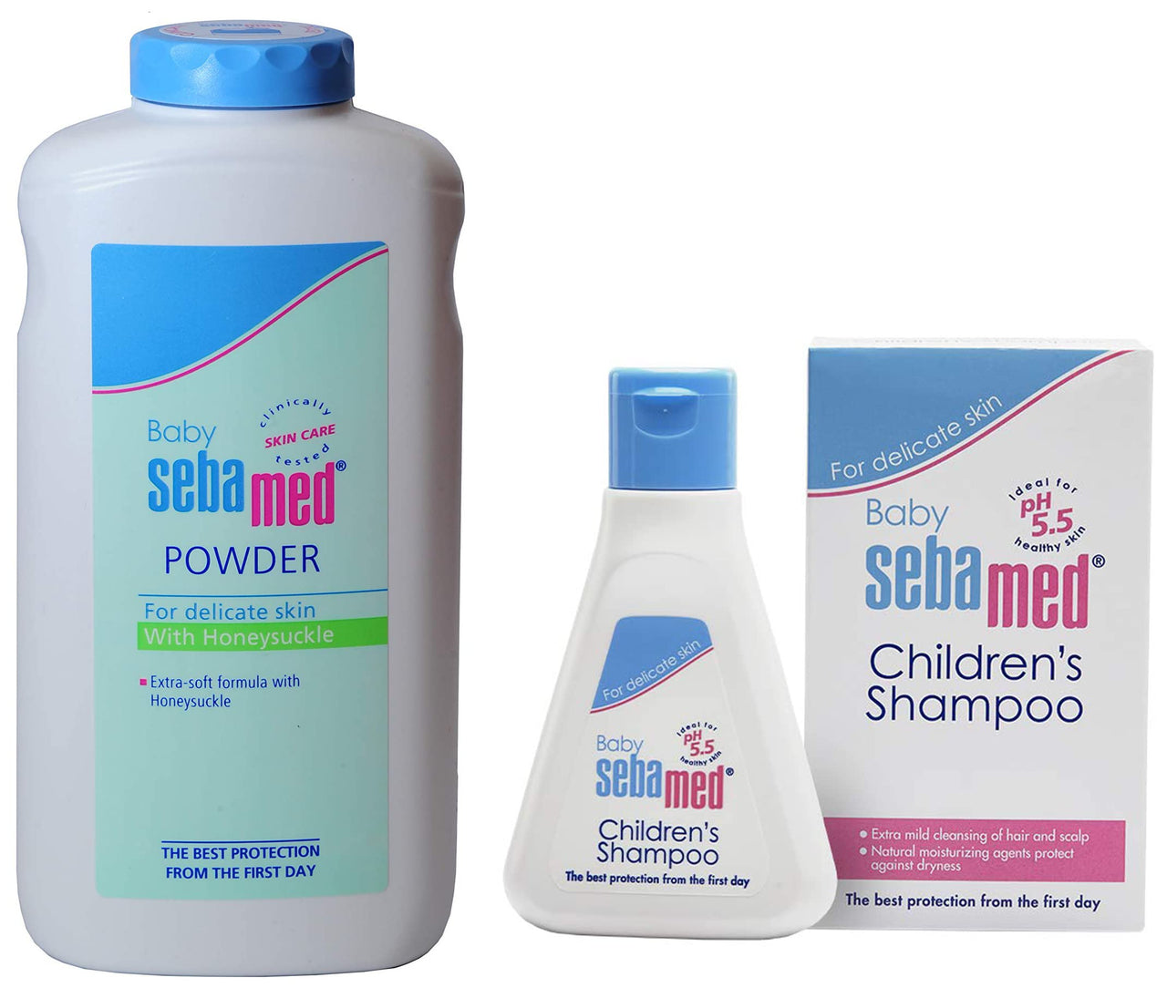 SebaMed Baby Powder With Honeysuckle 200G & Children's Shampoo (50Ml)