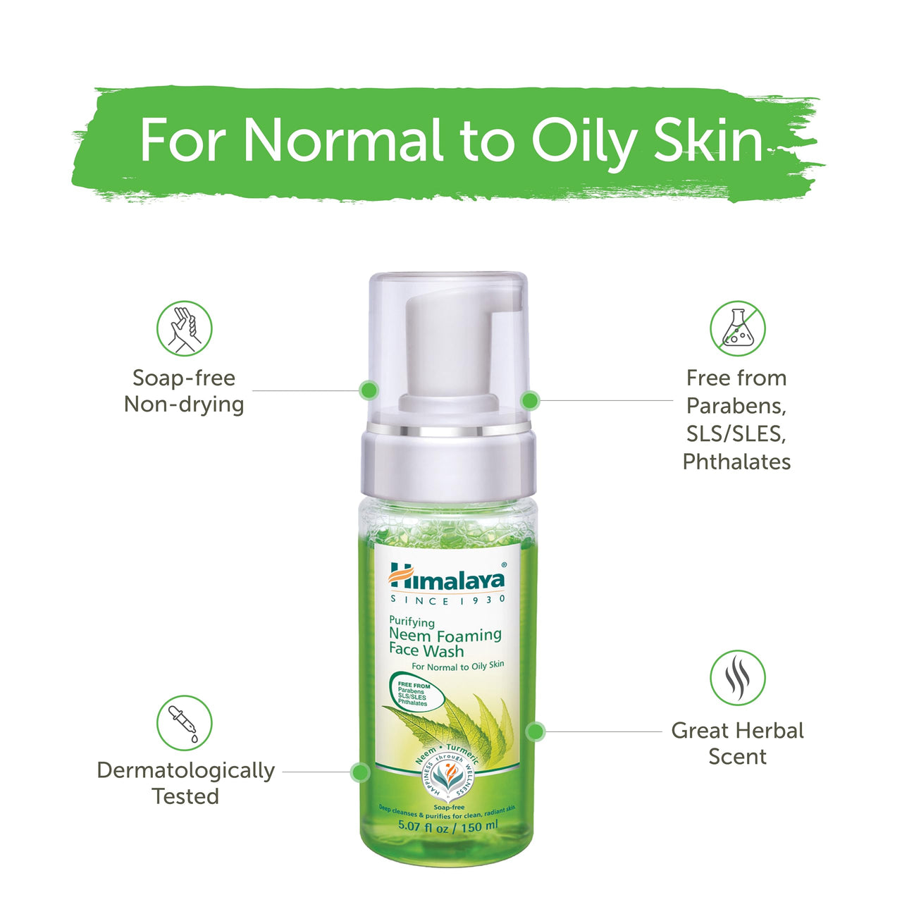 Himalaya Herbals Purifying Neem Foaming Face Wash, 150ml (Pack of 3)