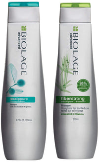BIOLAGE Scalppure Shampoo | For Dandruff Control & BIOLAGE Advanced Fiberstrong Shampoo